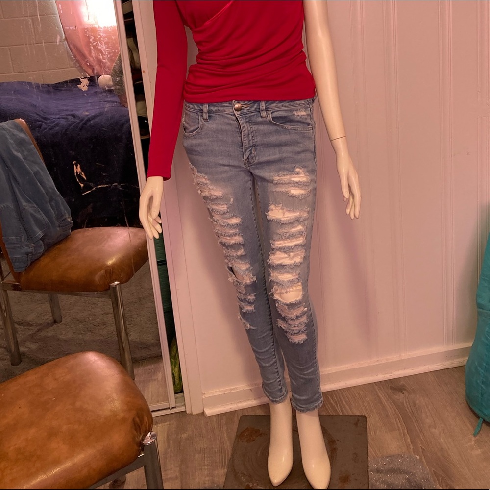 super stretch American eagle skinny jeans